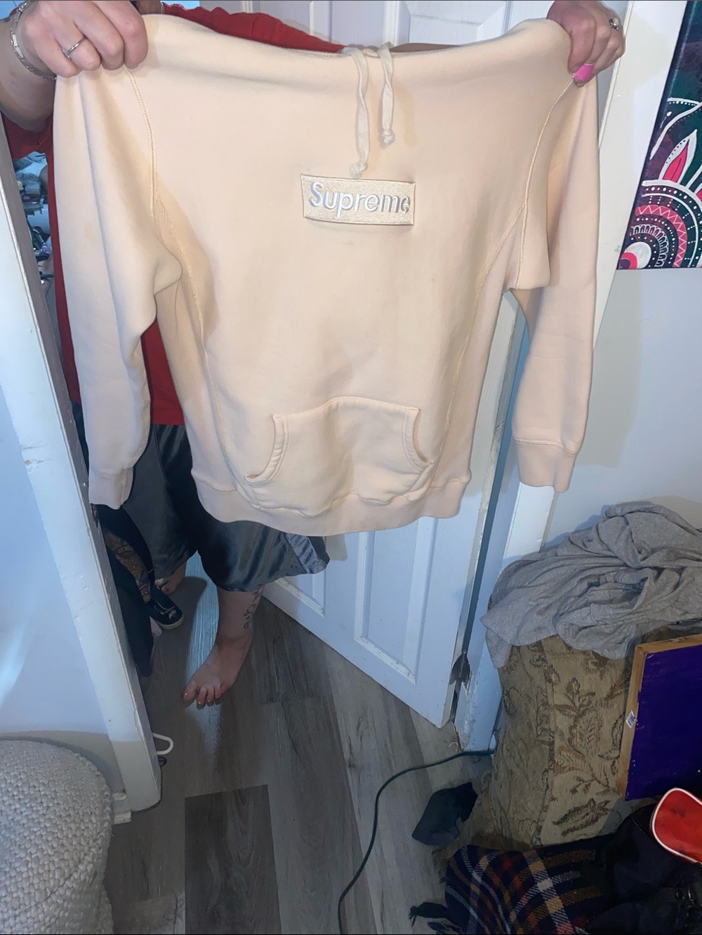Supreme Fw16 Peach Box Logo Hoodie